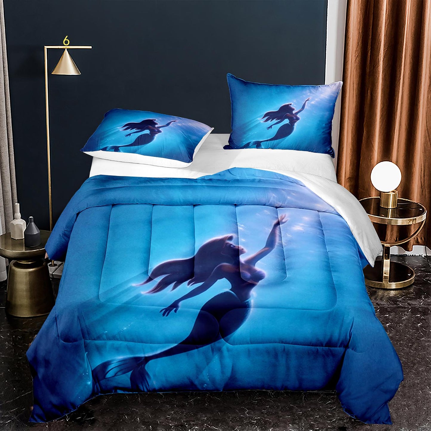 3D cotton mermaid comforter set feel the sea