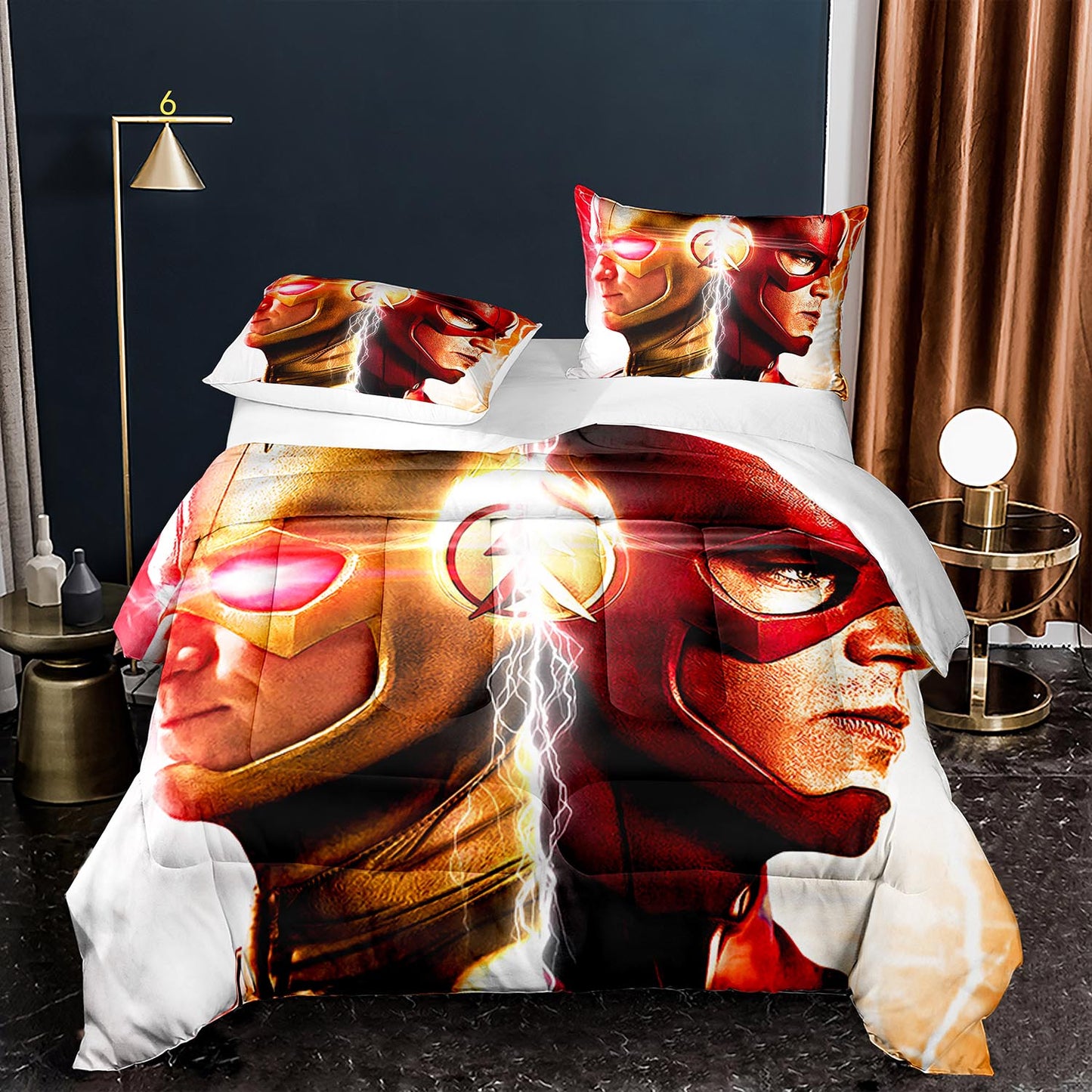 The Flash King Size Comforter And Bed Sheet Set