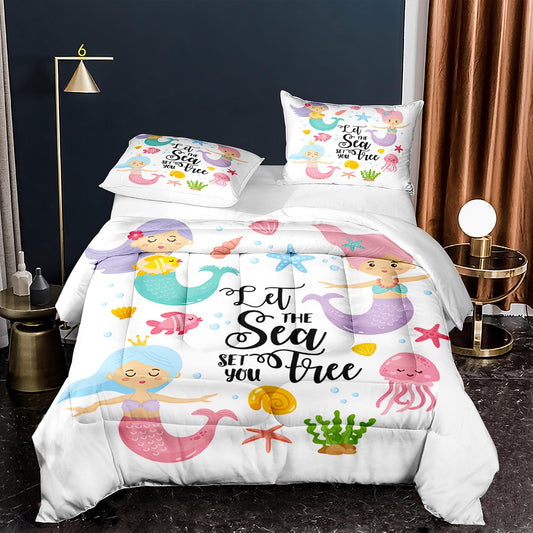 Mermaid 3D bedding set let the sea set you free