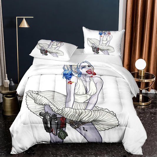 Monroe style Harley Quinn 3D comforter set