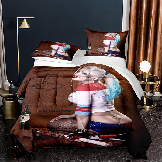 Harley Quinn cosplay Kalinka Fox 3D comforter set