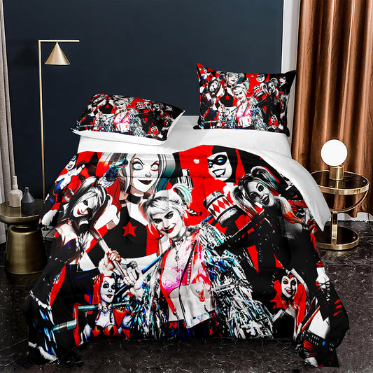 DC Harley Quinn bed sheet comforter set for Harley Quinn fans
