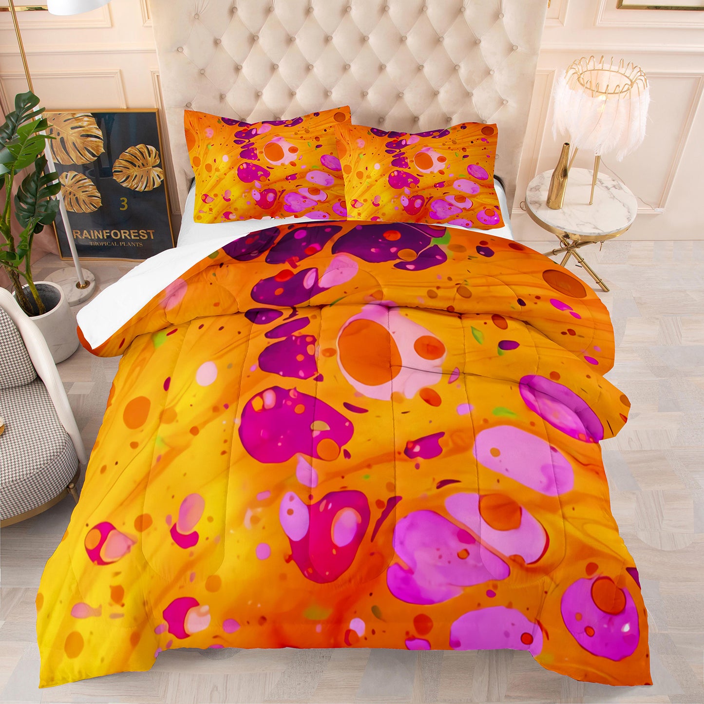 3D marble stripes comforter set for women