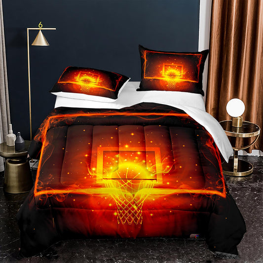 Basketball comforter set fire ball basketball8