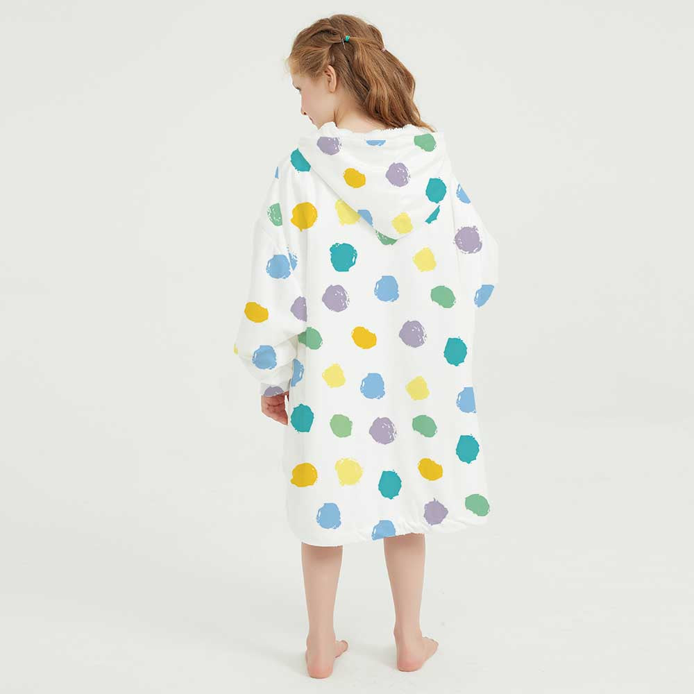 3d colorful spots winter homewear blanket hoodie for children