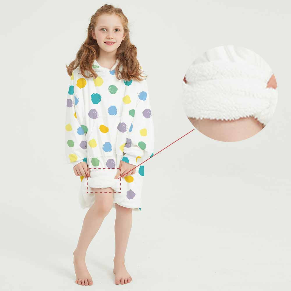 3d colorful spots winter homewear blanket hoodie for children