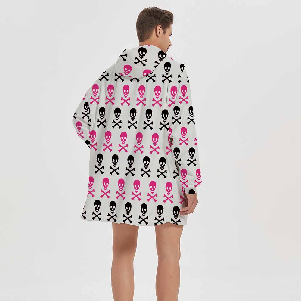 3d poisonous skull winter homewear blanket hoodie