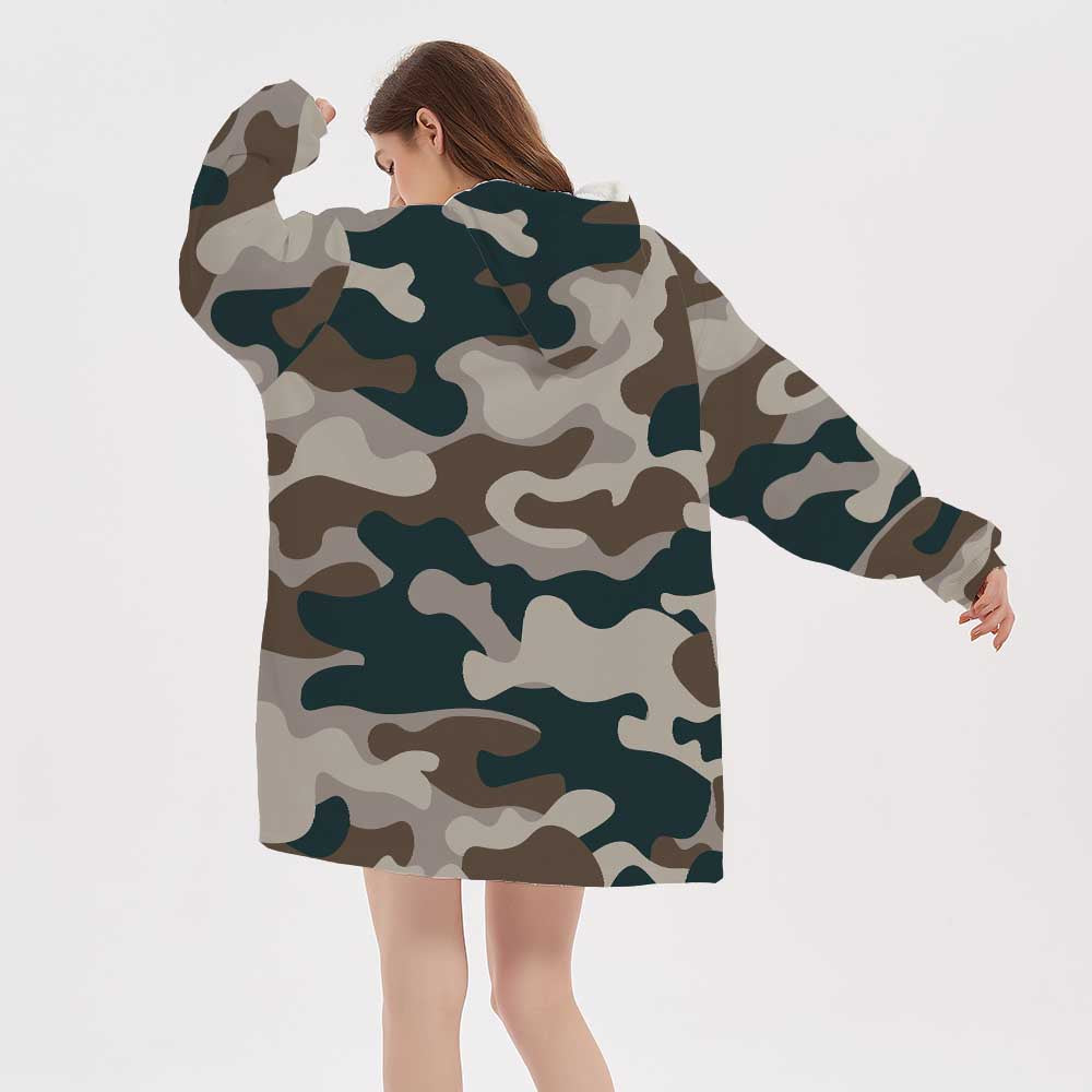 3d brown camo homewear blanket hoodie