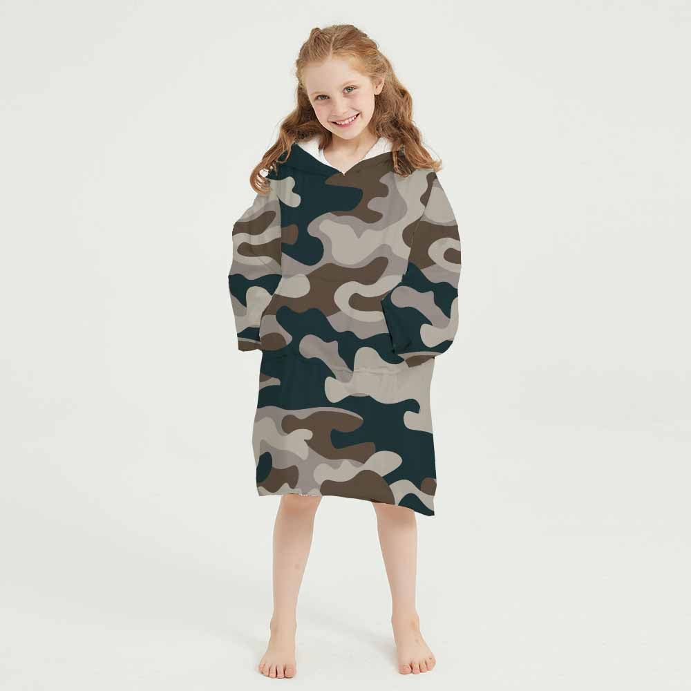 3d brown camo homewear blanket hoodie