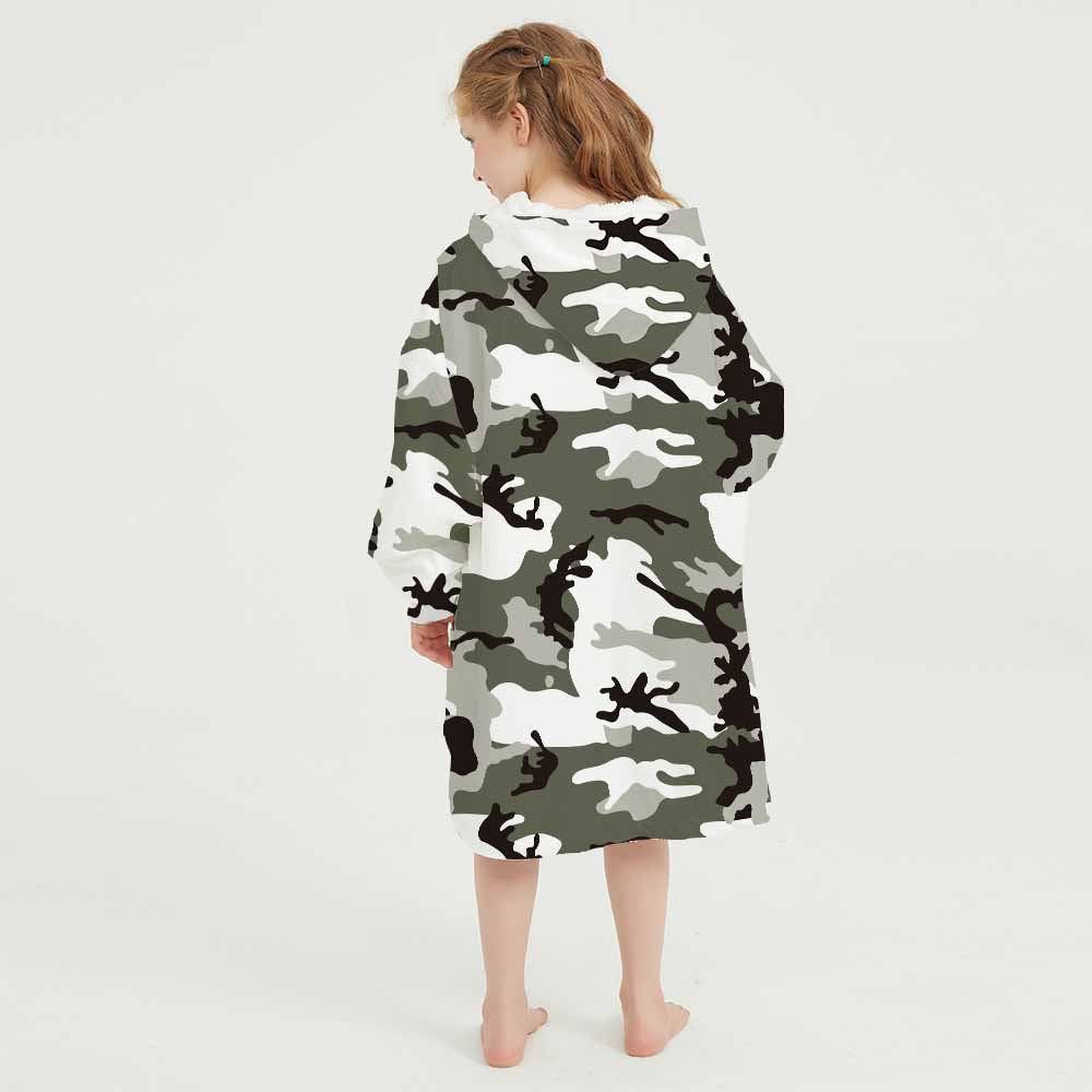 3d green and white camo homewear blanket hoodie