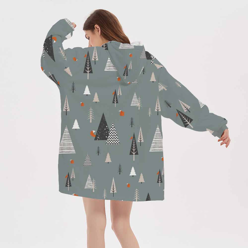 3d Christmas tree winter homewear blanket hoodie