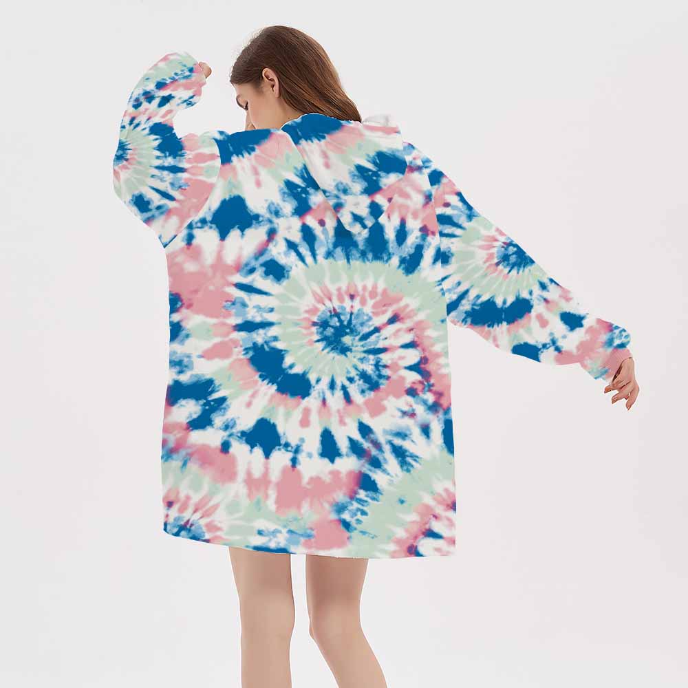 3D tie dye homewear blanket hoodie