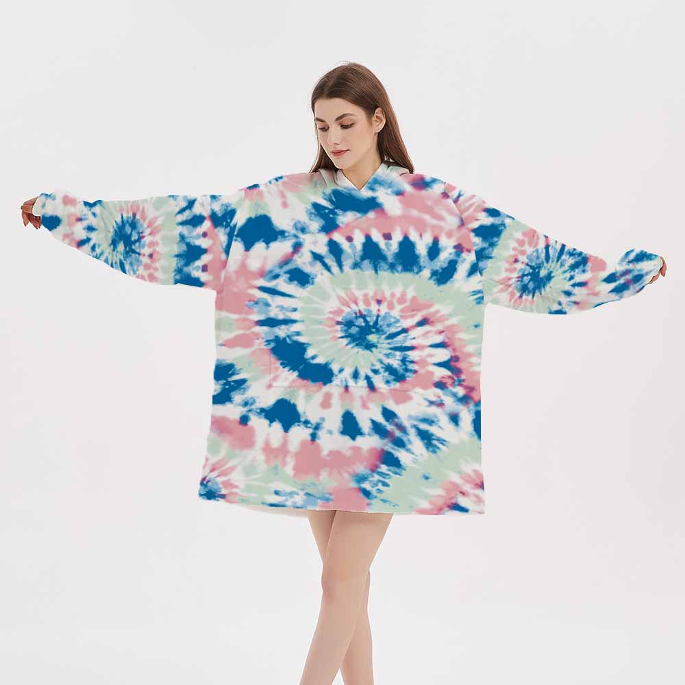 3D tie dye homewear blanket hoodie