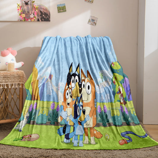 Lovely Dog Bluey Flannel Sofa Blanket