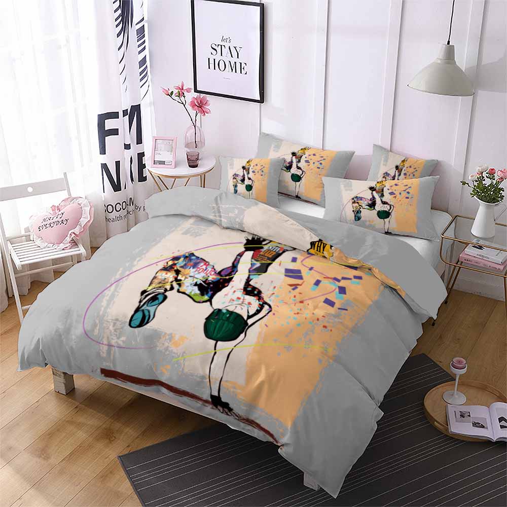 Hip-hop girl duvet cover set