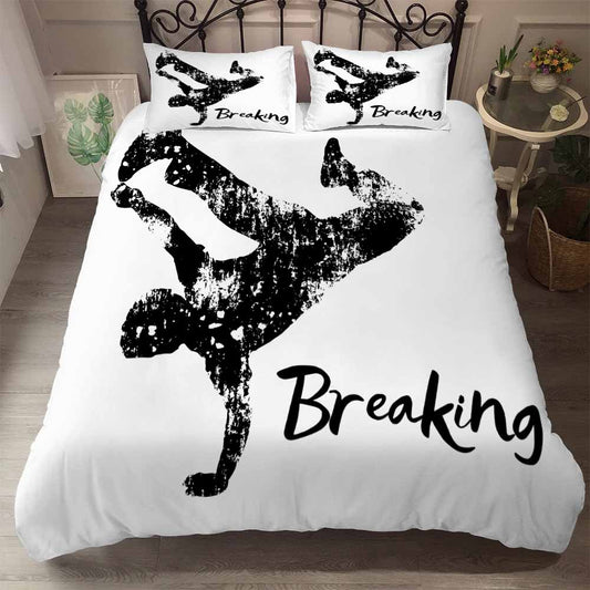 Black and white street dancer duvet cover set