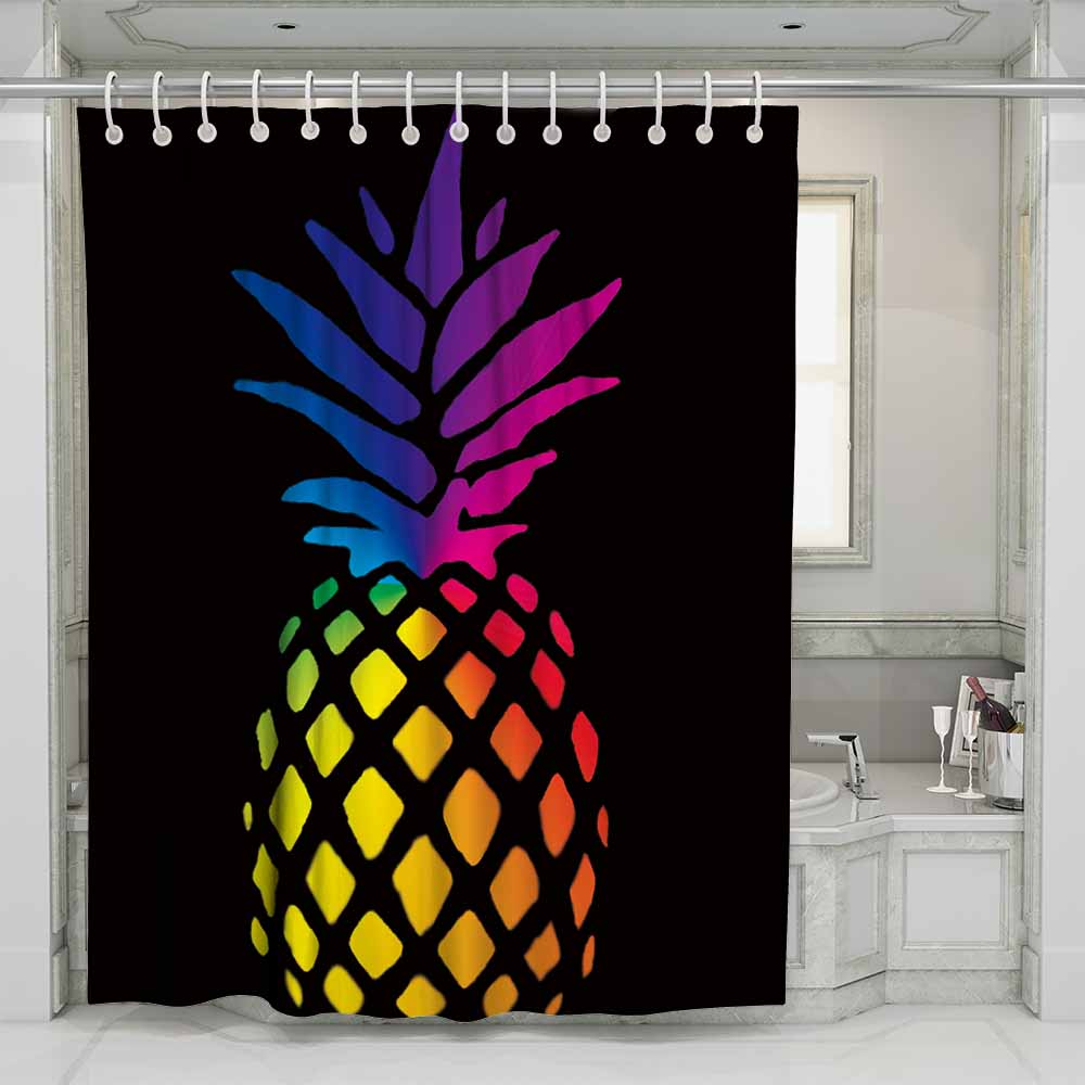 3D waterproof and mildewproof shower curtains with pineapple printing