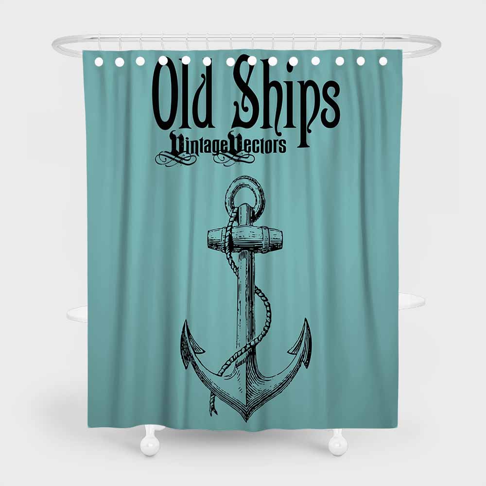 3D waterproof and mildewproof shower curtains with rings old ships