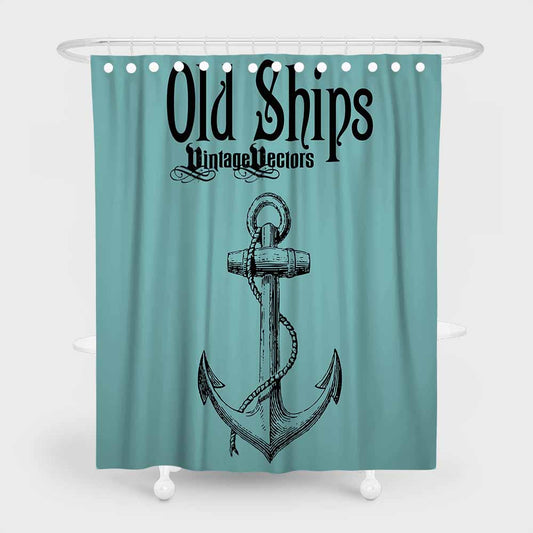 3D waterproof and mildewproof shower curtains with rings old ships