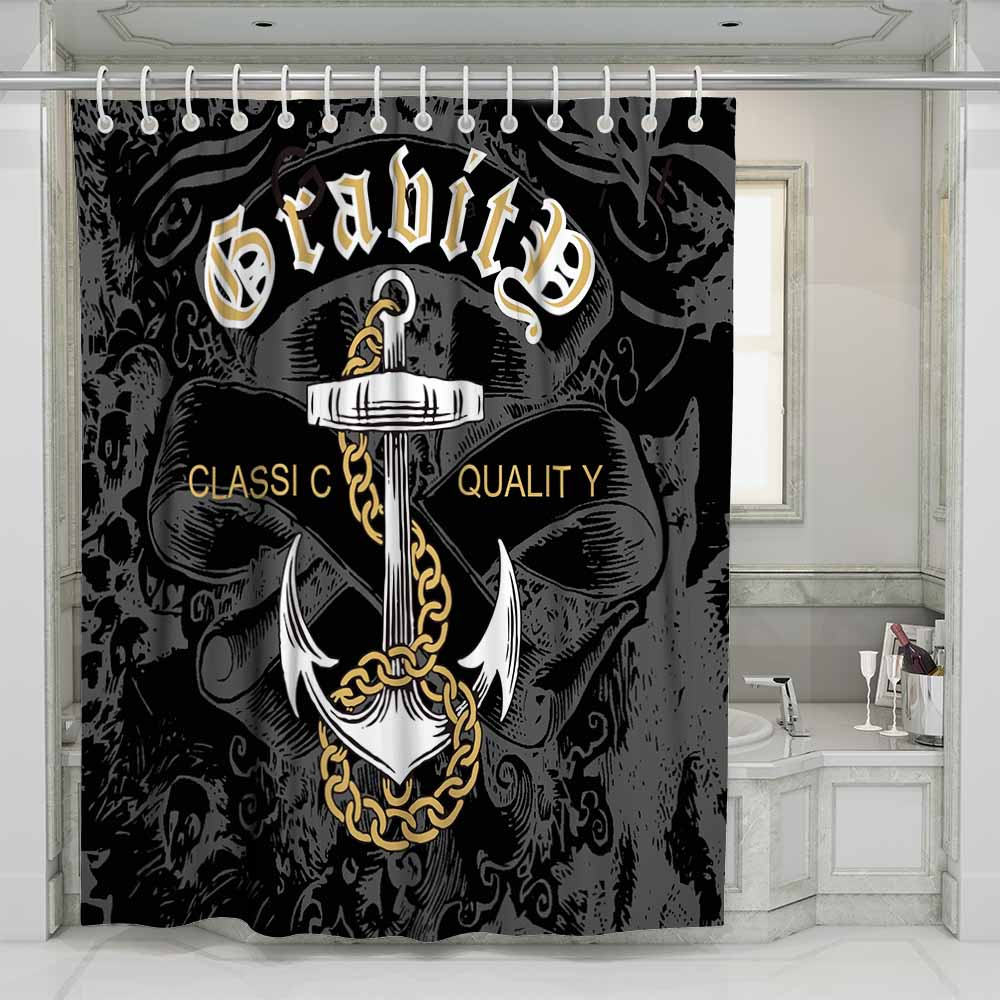 3D mildewproof anchor shower curtains home decro