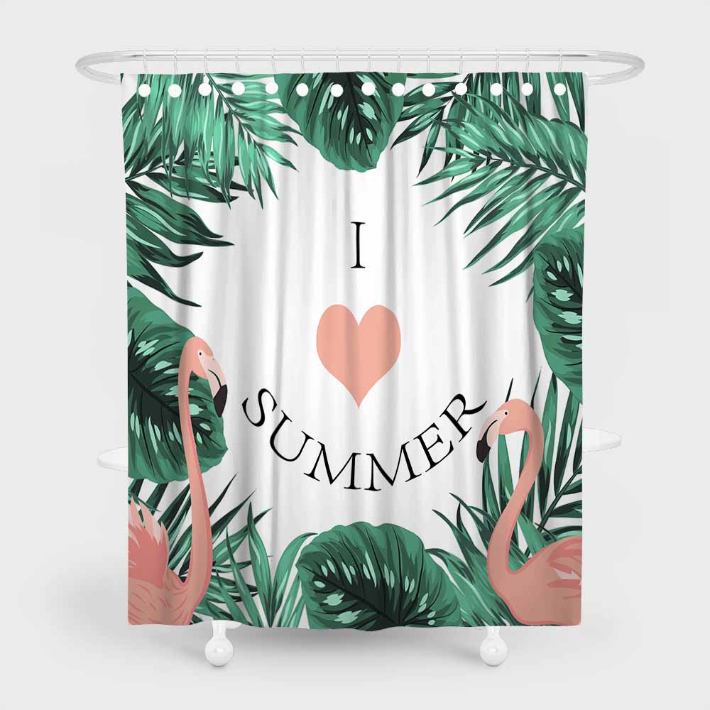 3D waterproof shower curtains I love summer