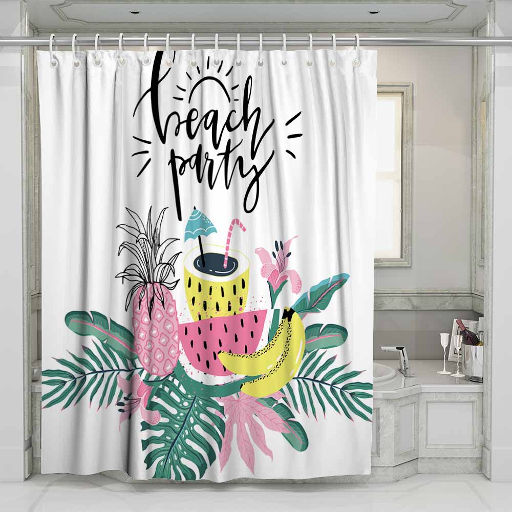 3D waterproof shower curtains beach party