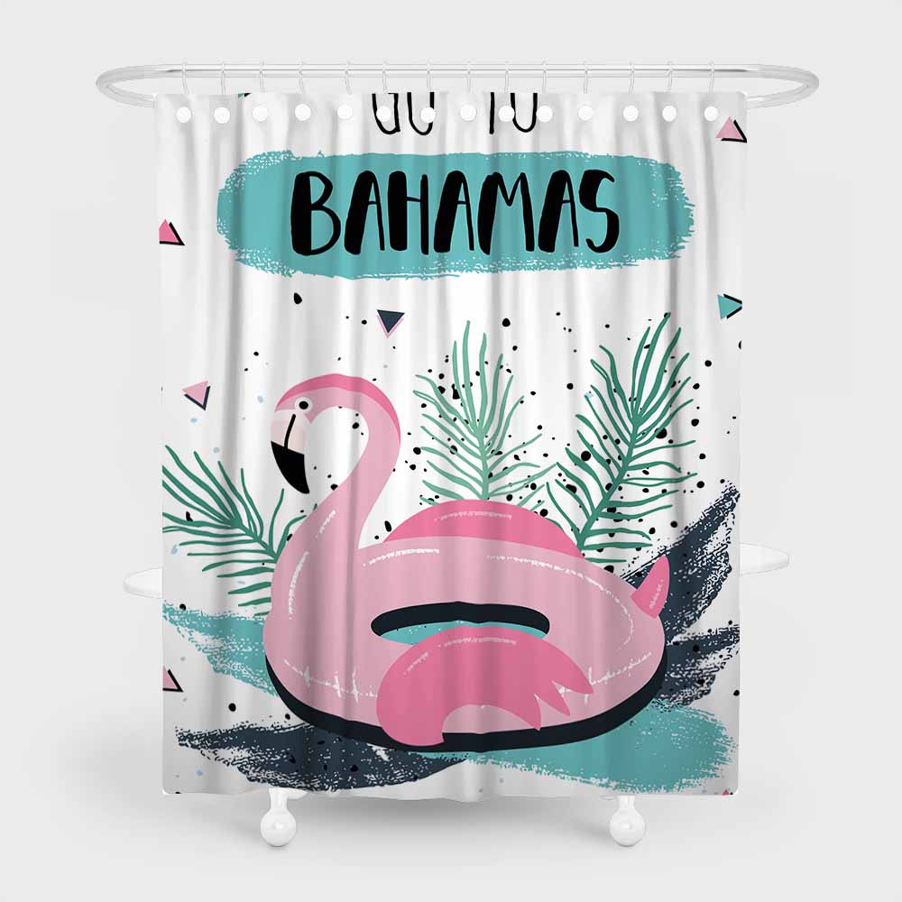 3D flamingo shower curtains