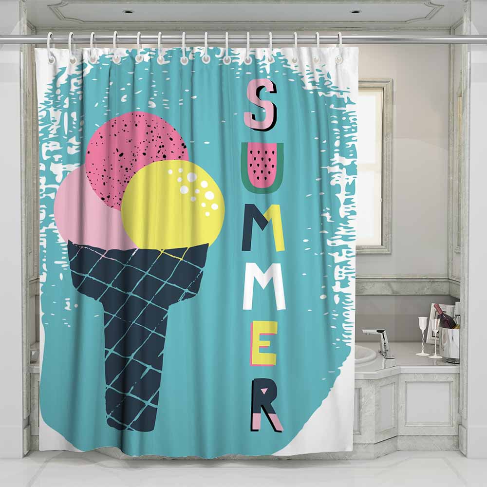 3D waterproof shower curtains with icecream printing