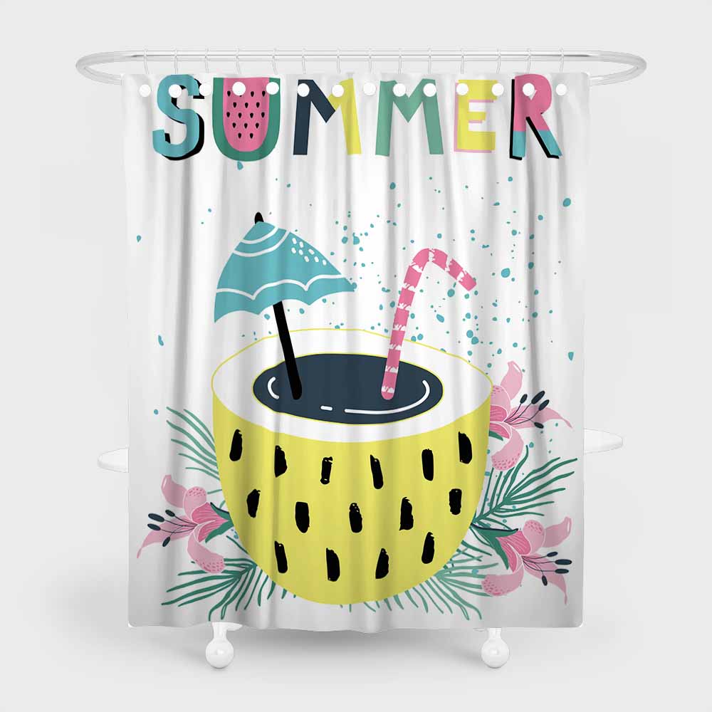 3D waterproof pineapple shower curtains