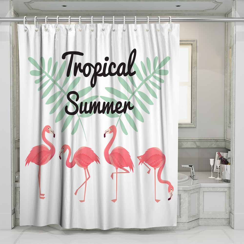 3D waterproof shower curtains tropical summer