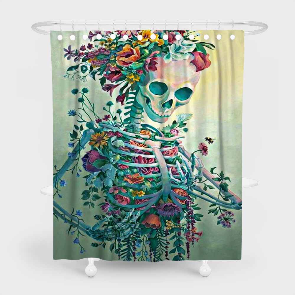 3D waterproof and mildewproof Skeleton shower curtains