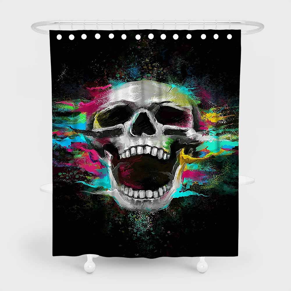 3D waterproof and mildewproof shower curtains howling skeleton