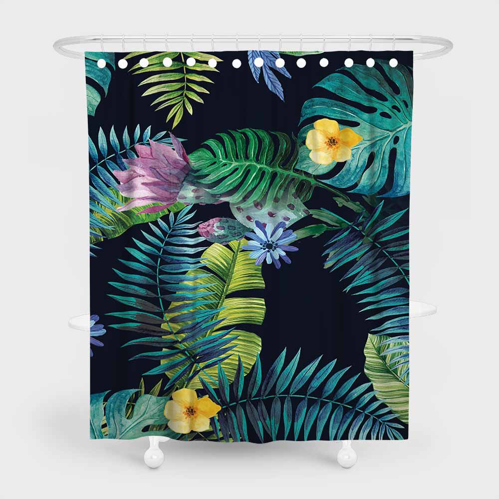 3D mildewproof tropical plants shower curtains home decro