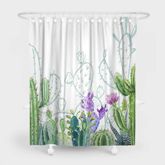 3D mildewproof shower curtains home decro cactus forest