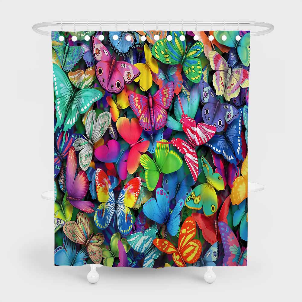 3D waterproof and mildewproof shower curtains butterflies
