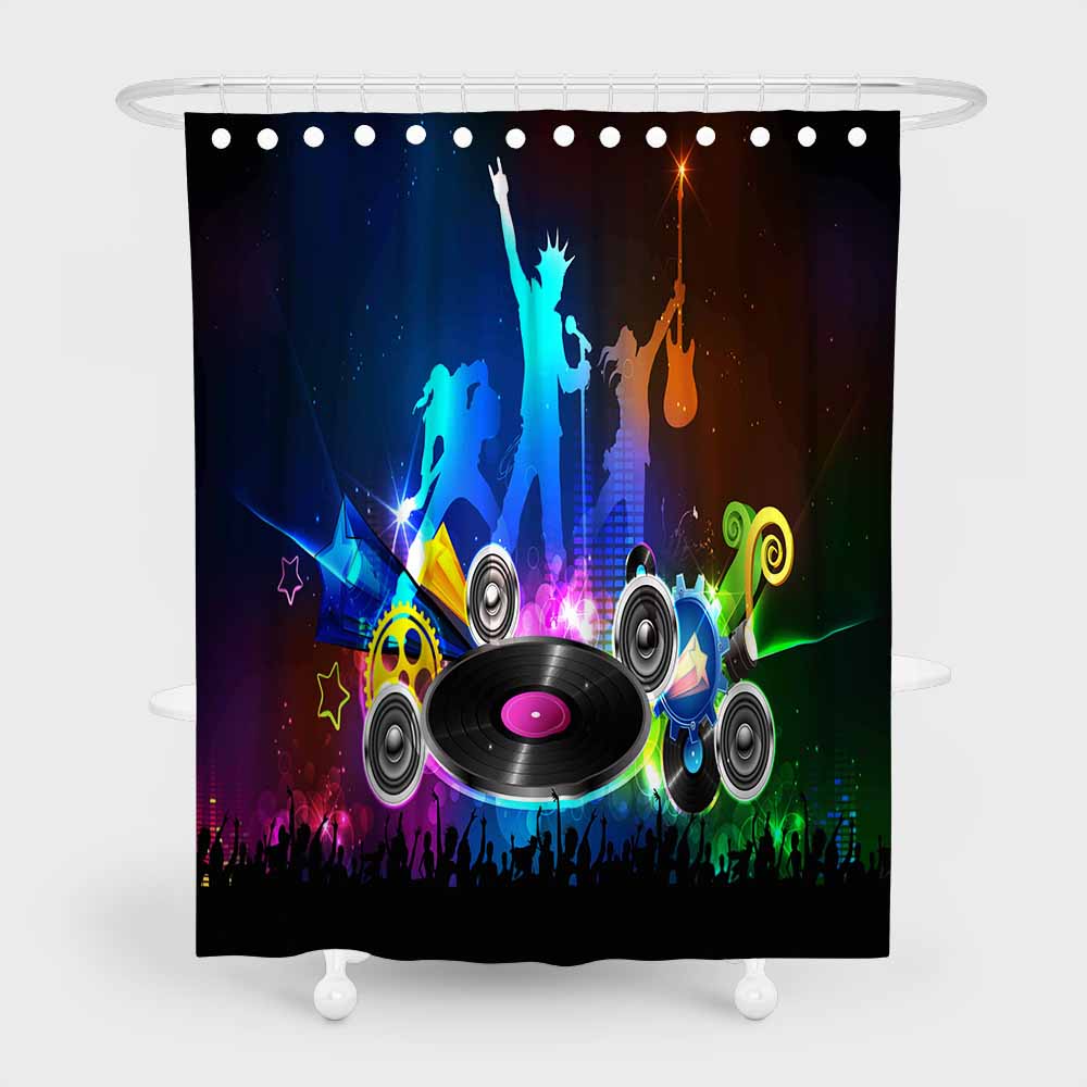 3D waterproof shower curtains band live