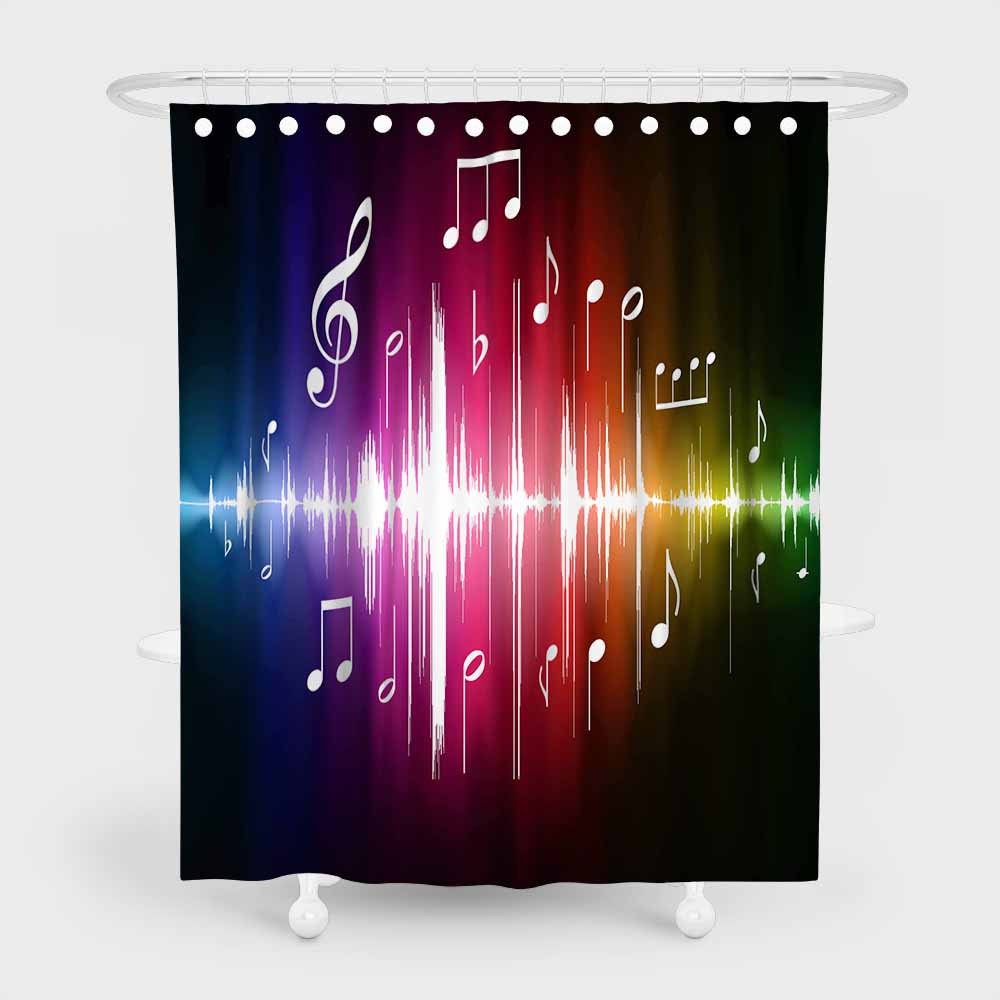 3D music theme waterproof shower curtains