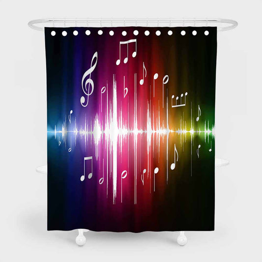3D music theme waterproof shower curtains