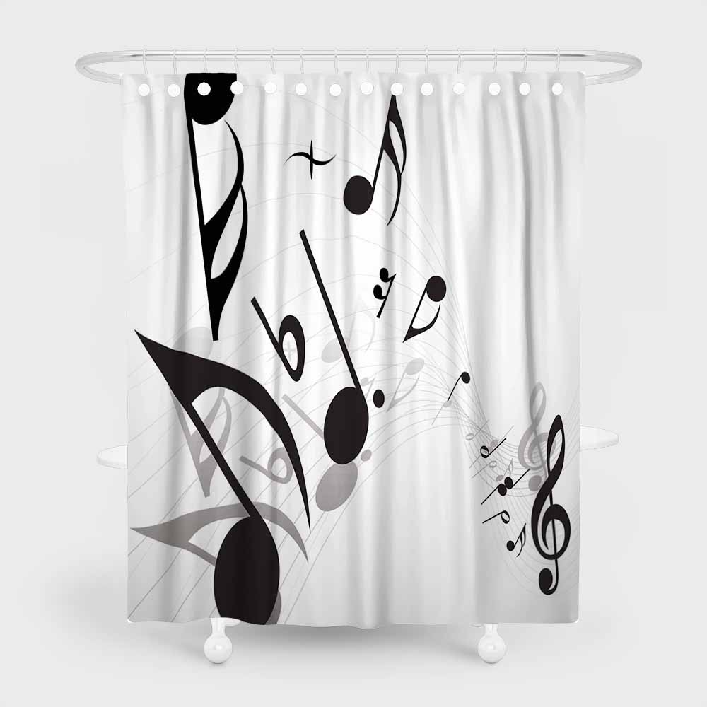 3D waterproof shower curtains fluttering music