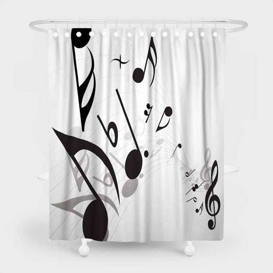 3D waterproof shower curtains fluttering music