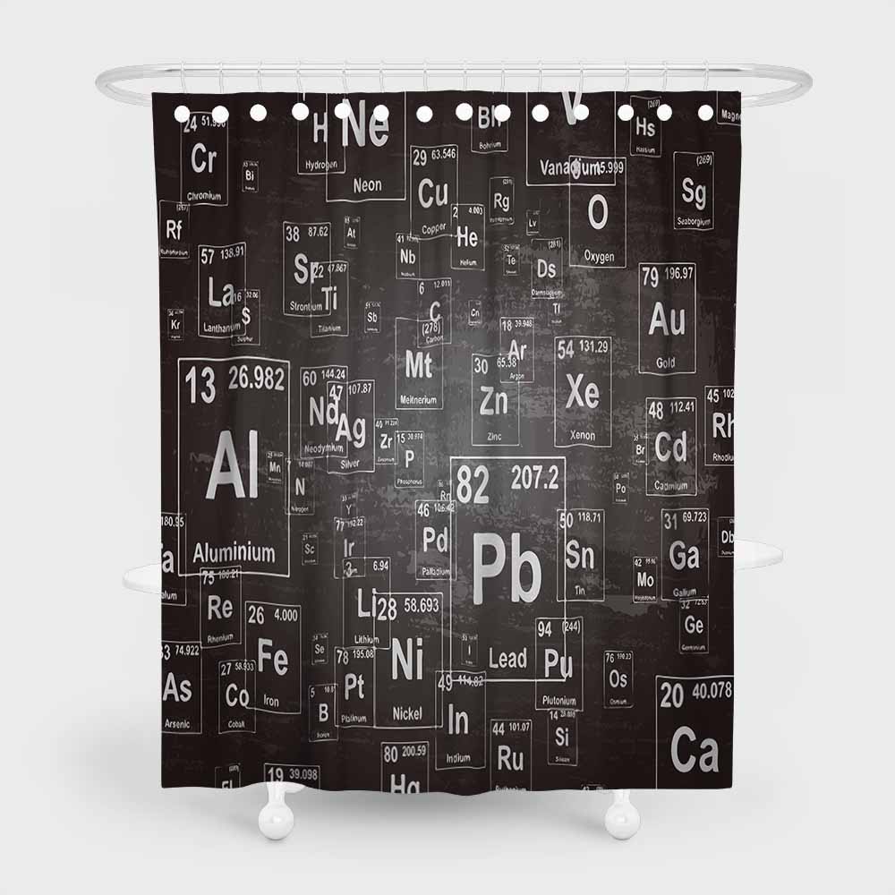 3D waterproof and mildewproof shower curtains for chemistry enthusiast