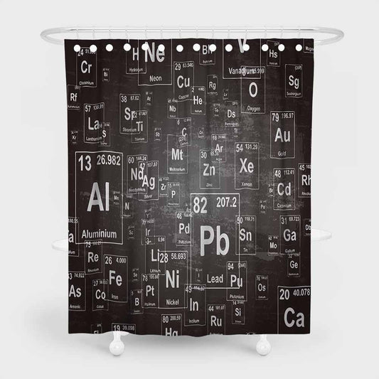 3D waterproof and mildewproof shower curtains for chemistry enthusiast