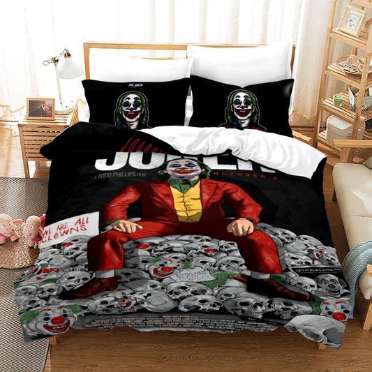 Clown Prince of Crime Bedding - Villain-Themed Luxury 4-Piece Collection