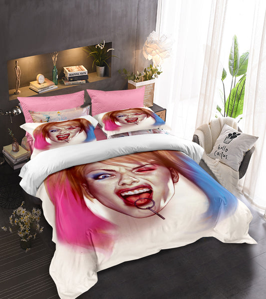 Crazy in Love Bedding Collection - Harley Quinn Themed 4-Piece Set