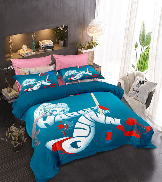 Rogue Romance Bedding Set - Harley Quinn Red/Black Contrast Comforter