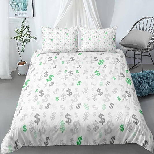 Luxe Dollar Sign Pattern Bed Set
