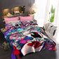 Cartoon Villain Duvet Cover - Harley Quinn Smile Pattern Full Bed Set
