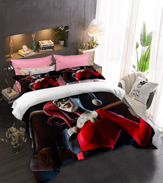Psychotic Sweetheart Sheets - Harley Quinn Bedroom Decor 4-Piece