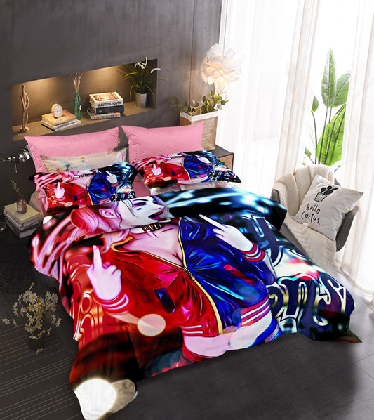 Arkham Asylum Bed Set - Harley Quinn Escape Themed Luxury Sheets