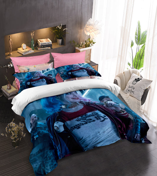 Suicide Squad Bedding Ensemble - Harley Quinn Diamond Pattern Full Set